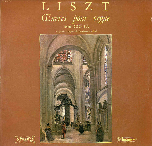 Liszt, Jean Costa ‎– Oeuvres Pour Orgue