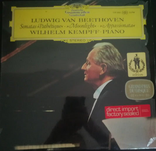 Beethoven; Wilhelm Kempff ‎– Sonaten - Pathétique · Mondschein - Moonlight · Appassionata (LP, Import, Used)