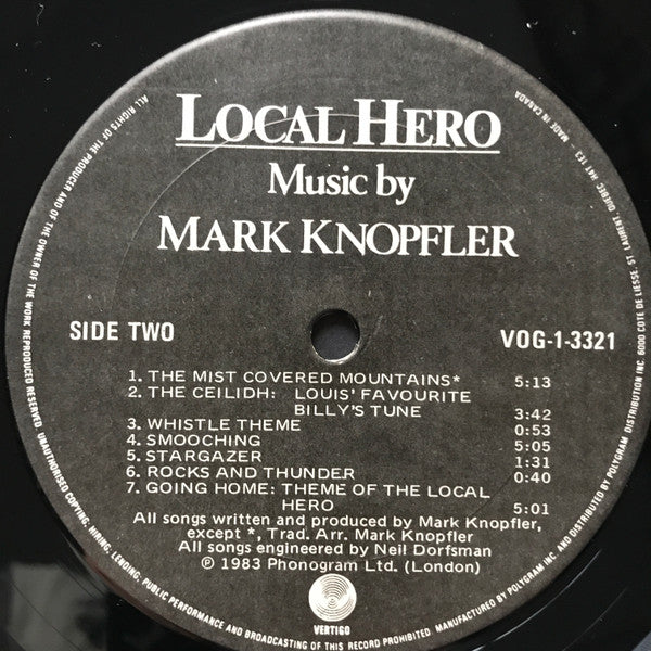 Mark Knopfler ‎– Local Hero (LP, Used)