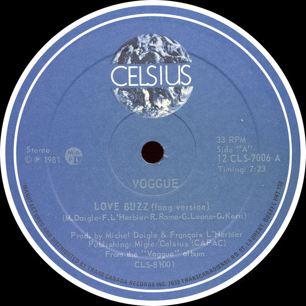 Voggue ‎– Love Buzz (12" Single, 33 RPM, Used)